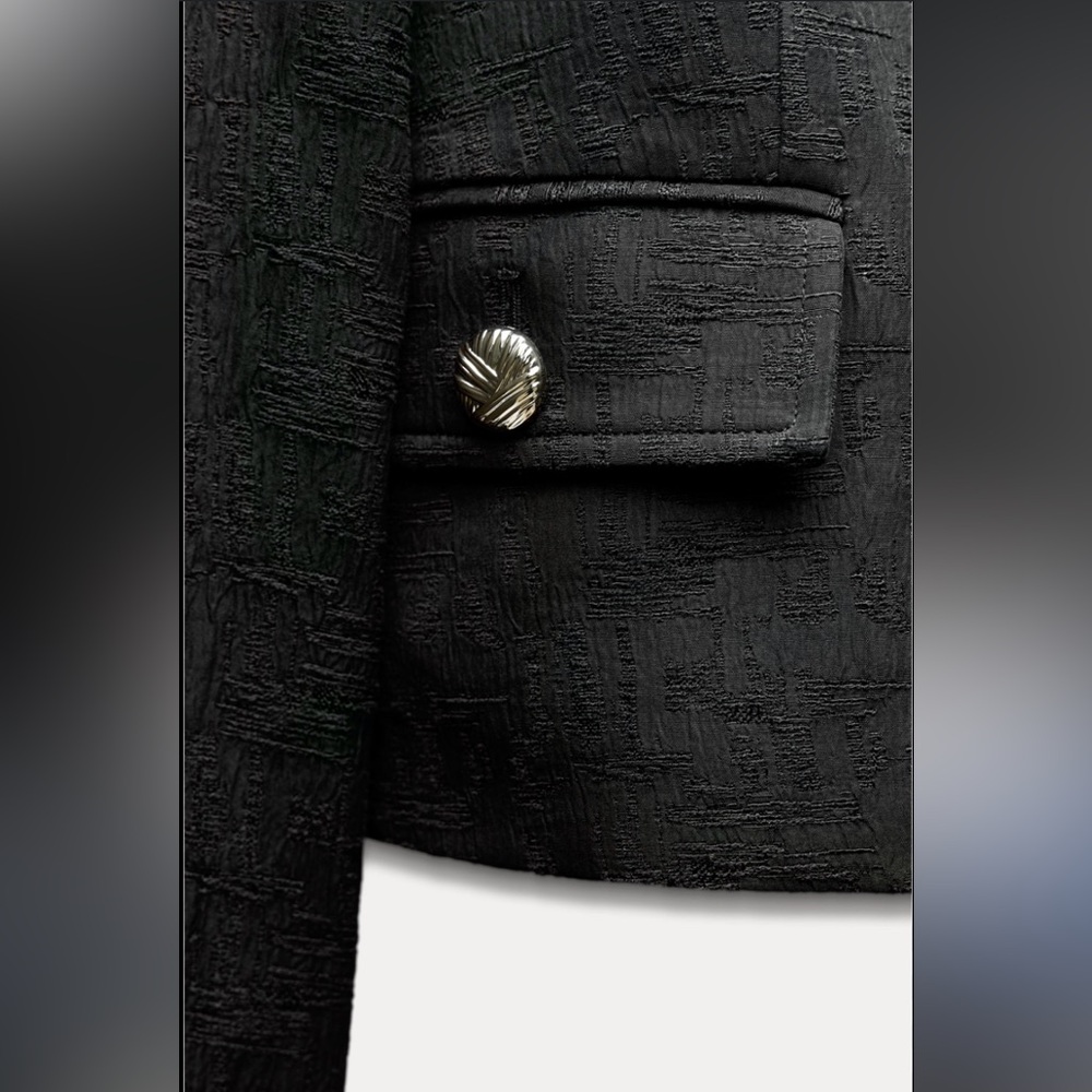 New ZARA Golden Button Black Blazer - Picture 3 of 6